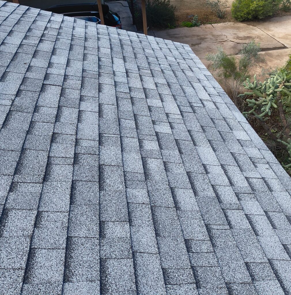Architectural tab shingle roof