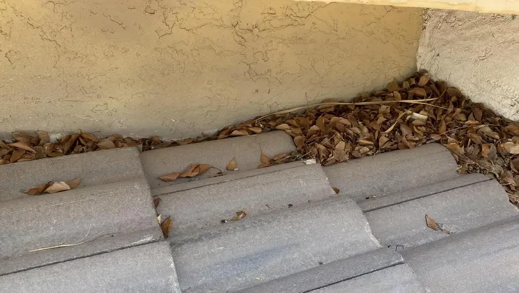 Roof debris removal during roof replacement in Phoenix Arizona